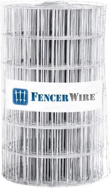 Fencer Wire Welded Fence 5&#039; x 50&#039; 4-Gauge Wire w/ Mesh 2&#034; x 4&#034; Galvanized Silver