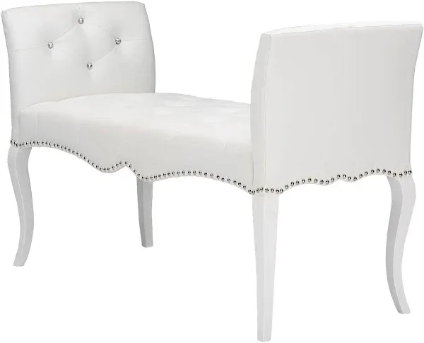 Baxton Studio Kristy Classic Bench, White