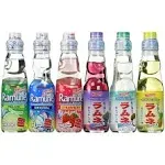 Assorted Ramune Japanese Soft Drink Mix - 6 Bottles, 6 Flavors