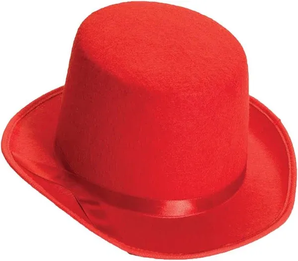 Adult Red Classic Felt Top Hat