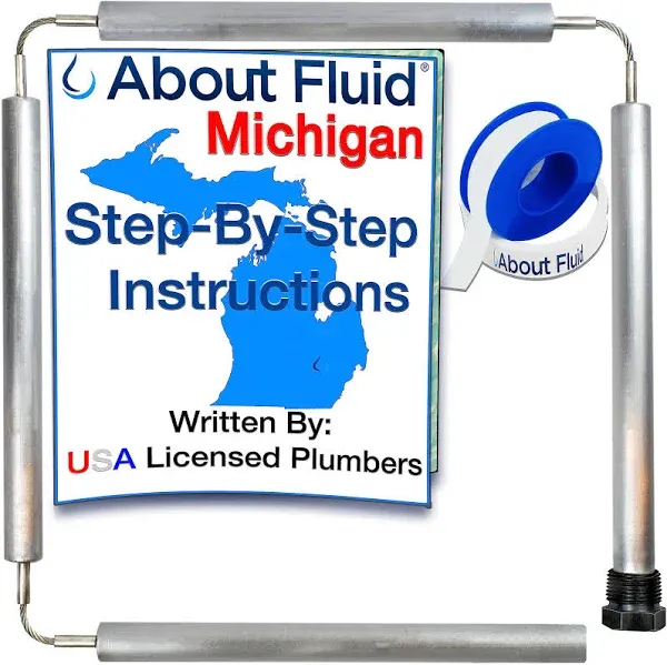 Rotten Egg Odor Fix, About Fluid Michigan Aluminum/Zinc Anode Rod for Water Heater,Flexible 304 Stainless Steel Cable Connectors. Fits: Reem,Reliance,GE,Kenmore. KIT: Rod,Instructions and Tape