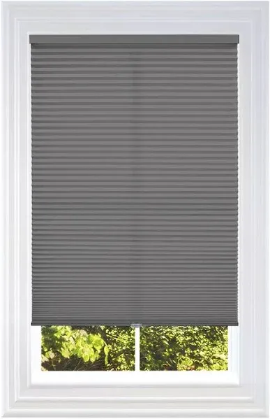 BlindsAvenue Cordless Light Filtering Cellular Honeycomb Shade, 9/16" Single Cell, Misty Gray