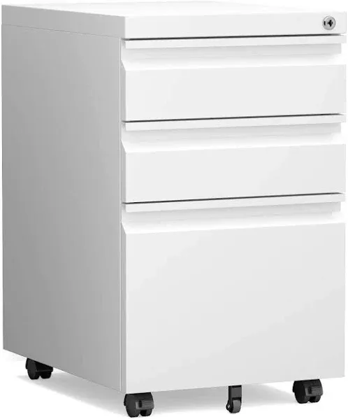 3 Drawer Mobile File Cabinet with Lock