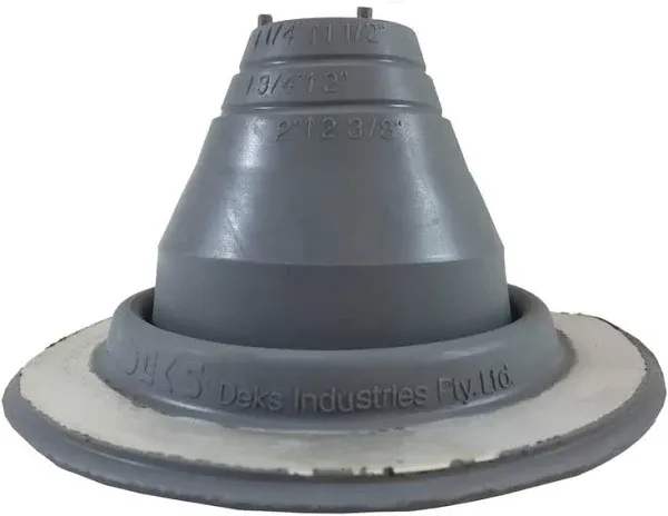 Dektite Gray EPDM Metal Roof Pipe Flashing