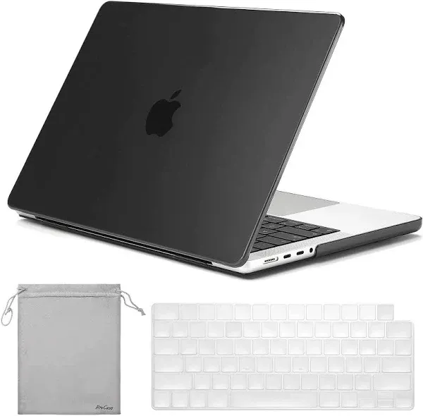 G JGOO Compatible with MacBook Pro 16 inch Case 2024 2023 2022 2021 Release M4 A3403 A3186 M3 A2991 M2 A2780 M1 A2485, Matte Protective Hard Shell Case + Keyboard Covers + Screen Protector, Clear