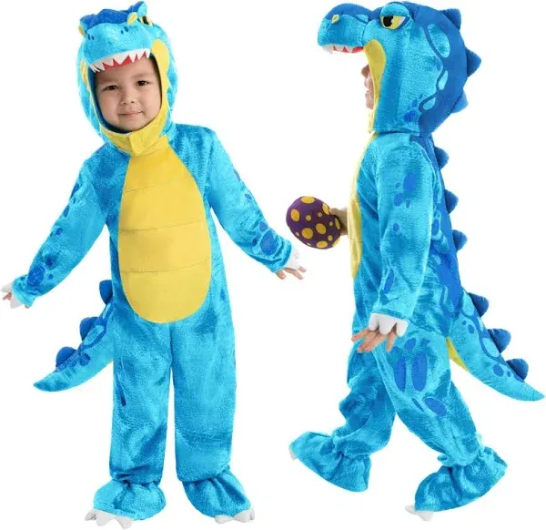 Spooktacular Creations Dinosaur Costume Kids, T-Rex Costume Outfit with Egg for Toddler Child Halloween Dress Up Party