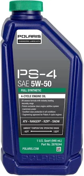 Polaris PS-4 Full Synthetic 5W-50 All-Season Engine Oil