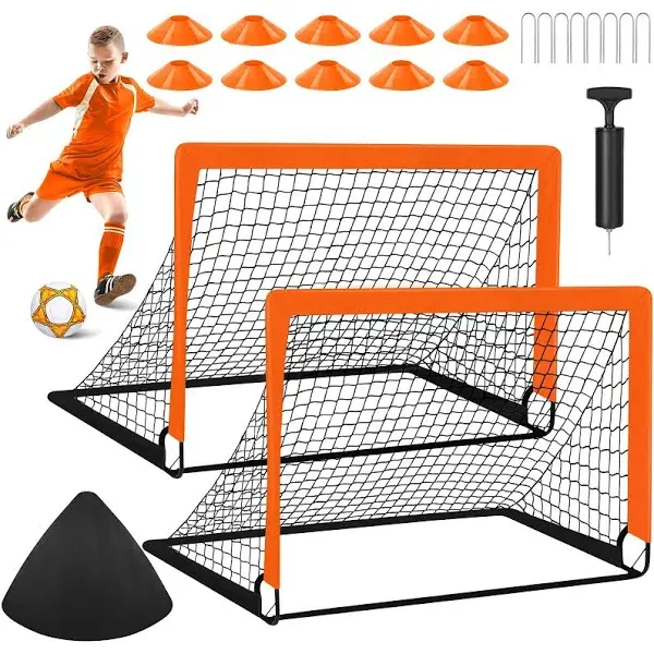 Portable Soccer Goal for Kids Soccer Nets for Backyard Play Ideal Ages 8-12 Pop Up Soccer Goals for Indoor and