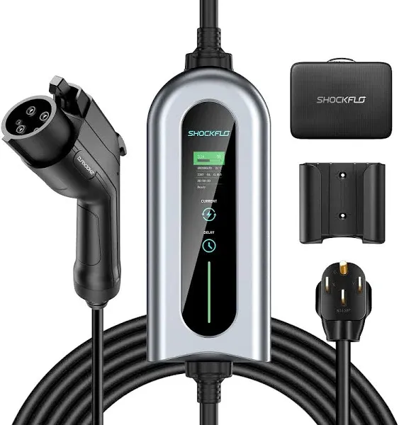 SHOCKFLO Level 2 EV Charge 32A NEMA 14-50P J1772 EVSE Portable Charging Cable