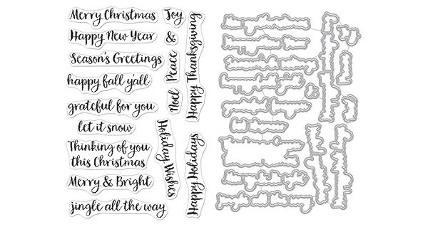 Hero Arts Holiday Season Messages Clear Stamp and Die Set