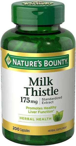 Nature's Bounty Milk Thistle 250 mg Supplement (200 ct)