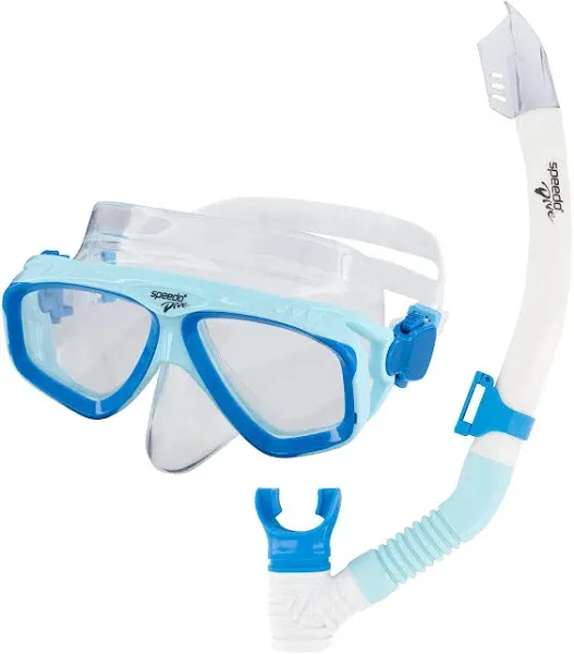 Speedo Unisex-Adult Swim Snorkel Dive Mask Anti-Fog with Nose Cover Adventure Series