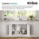 Kraus KWD210-50 WasteGuard 1/2 HP Continuous Garbage Disposal with - Matte Grey