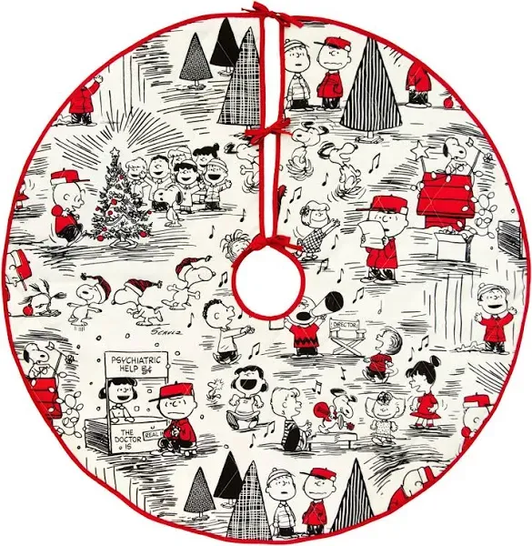 Hallmark Peanuts 40&#034; Christmas Tree Skirt, Fabric New With Box