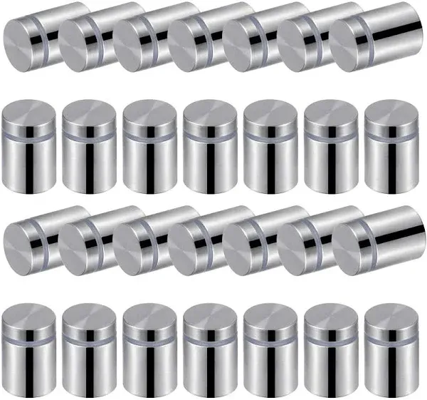 Favide 48 Packs Sign Standoff Screws Advertising Screws Stainless Steel Wall Standoff Mounts Glass Acrylic Nail for Glass Artwork and Sign Displays (0.75 x 1.18 Inch)