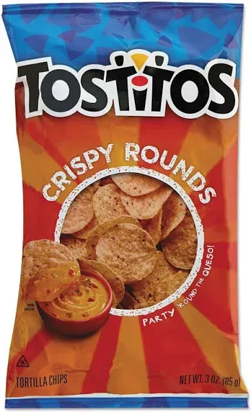 Tostitos Crispy Rounds Corn Chips, 3 oz., 28/Carton (20871)