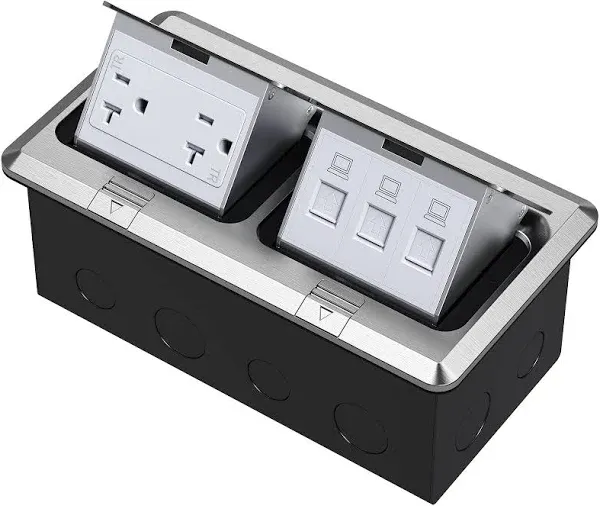 KYHSHJ Dual Pop-Up Floor Electrical Outlet Box Kit