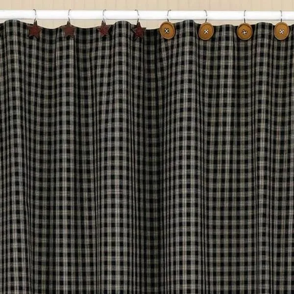 Park Designs Sturbridge Shower Curtain, 72 x 72, Black