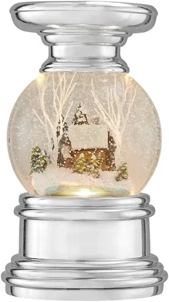 Haute Decor Snowburst Christmas Snow Globe Candle Holder