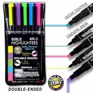 Zebrite Carded (Pk/5) Highlighter