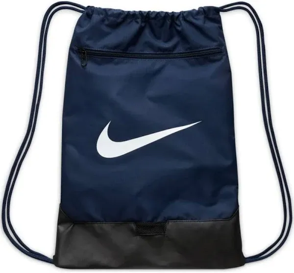 NIKE Sackpack Drawstring Backpack Gym Bag Swoosh Logo Navy