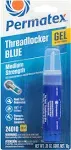 Permatex Threadlocker, Blue, Gel, Medium Strength - 0.35 oz