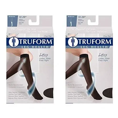 Truform Women's Sheer Compression Stockings 15-20 mmHg Knee High