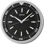 Seiko 14" Ultra-modern Black & Silver Tone with Quiet Sweep Wall Clock