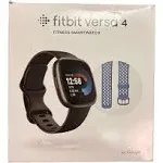 Fitbit Versa 4 Fitness Smartwatch Bundle - Black/Graphite