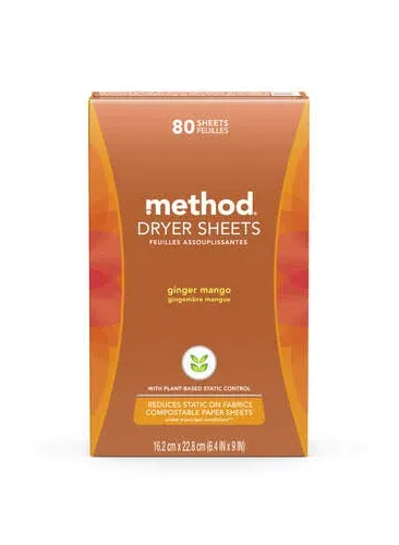 Method Dryer Sheets Ginger Mango