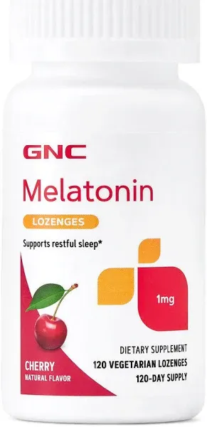 GNC Melatonin 1 mg Lozenges, Cherry, 120 ct - Vegetarian