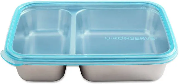 U-Konserve Divided Rectangle Stainless Steel Container 28 oz