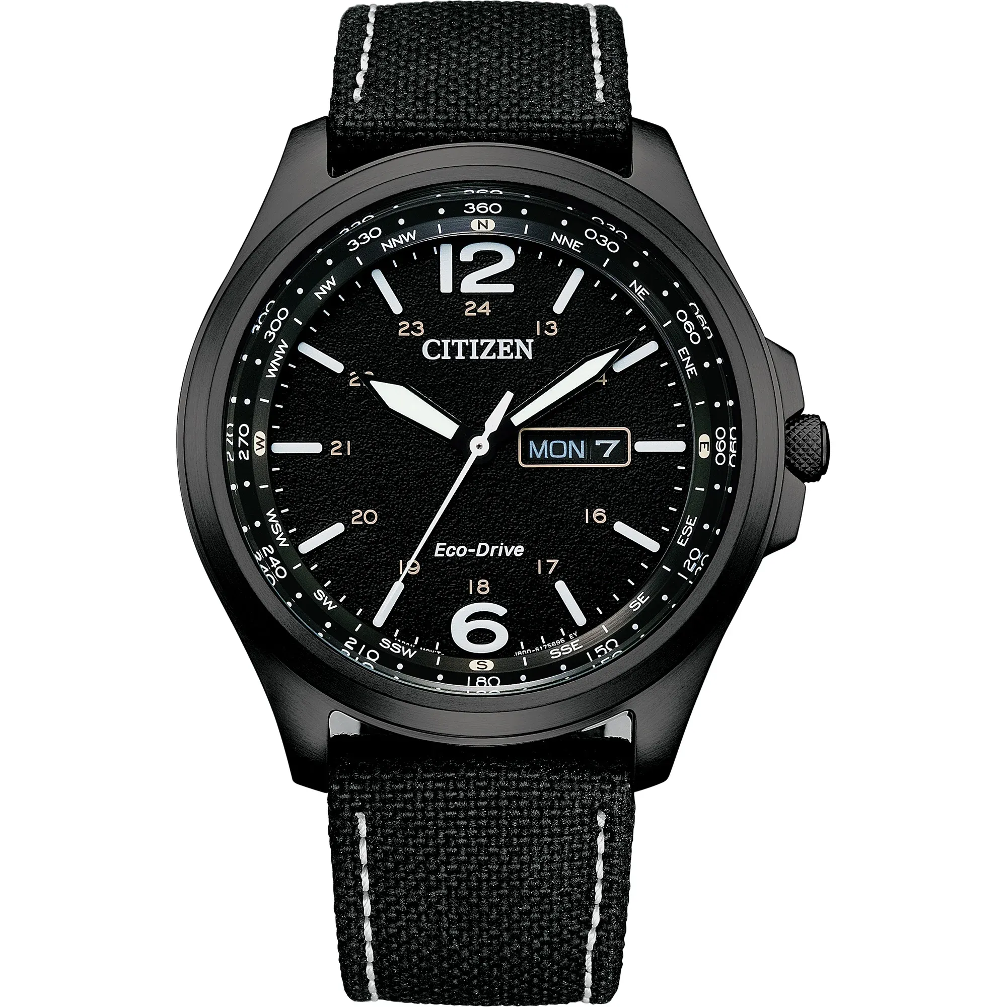 Citizen Eco-Drive Black Dial Stainless Steel Men&#039;s Quartz Watch - AW0115-03E