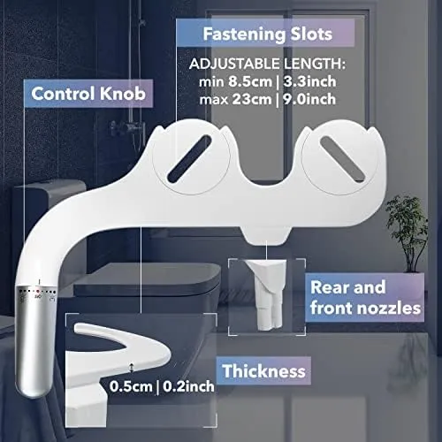 BLAUX 30738 Cleanse Bidet Attachment - Non Electric Bidet Attachment for Toilet