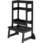 SDADI LT05G Mother's Helper Adjustable Height Kids Kitchen Step Stool, Black