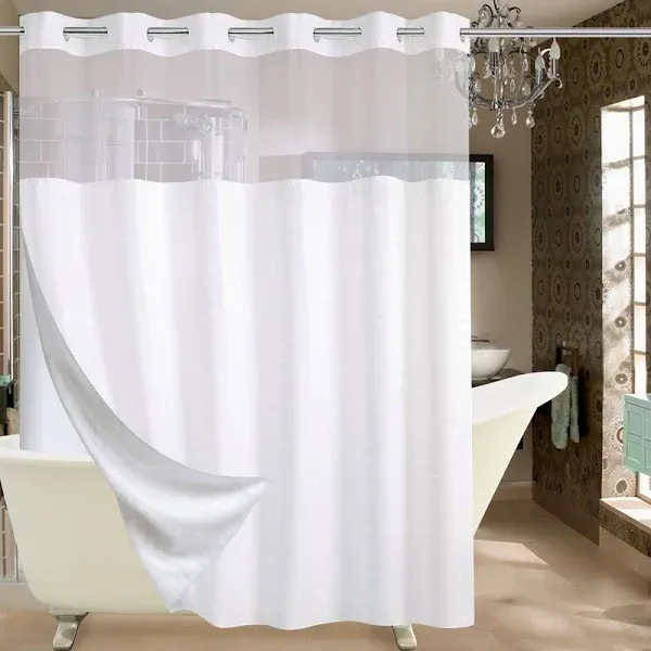 Conbo Mio Extra Wide Hotel Fabric Shower Curtain with Snap in Liner 108&#034; x 74...