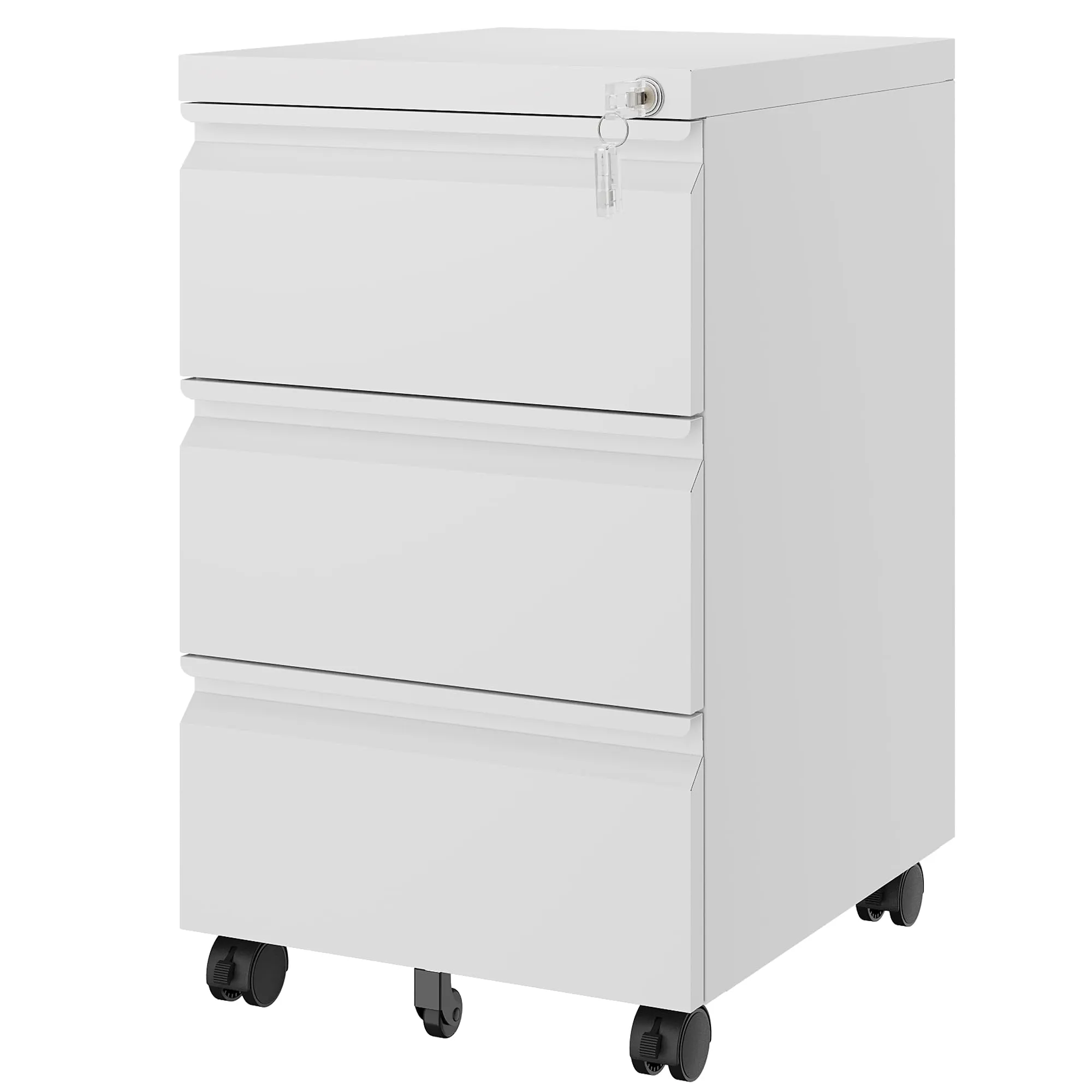 3 Drawer Mobile File Cabinet with Lock