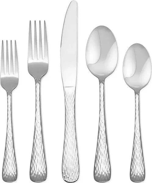 – Melody Hammered – 20 Piece Flatware Set, Service for 4