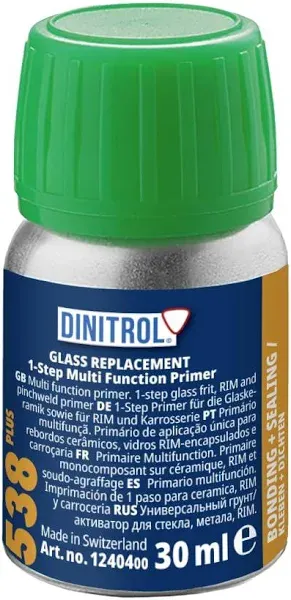 DINITROL 538 PLUS black 30ml Glass / Pinchweld Primer w/ Daubers EXP 1/12/24