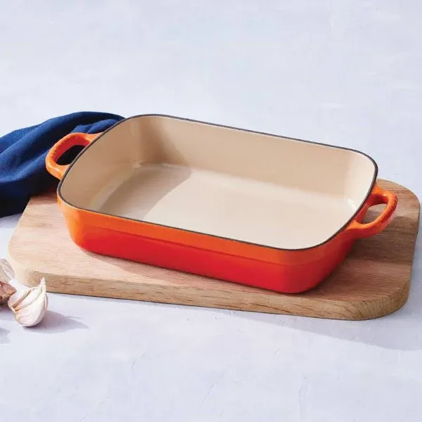 Le Creuset Signature 5.25-Quart Cast Iron Rectangular Roaster - Flame