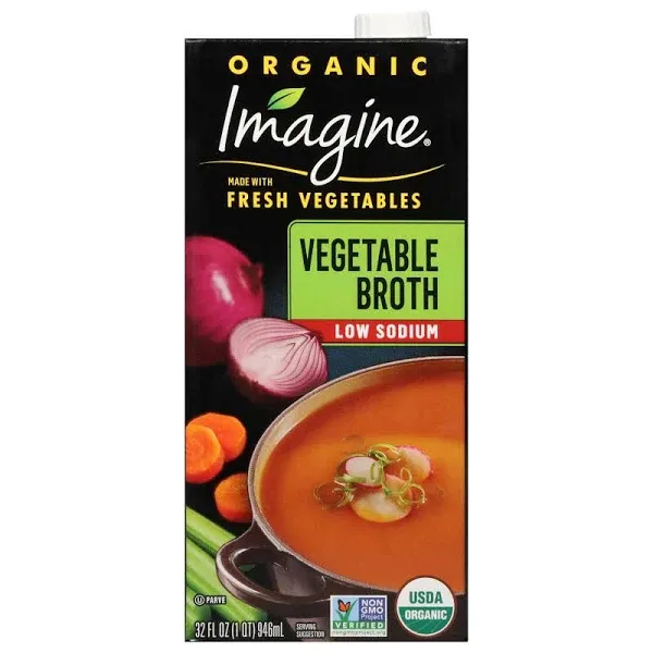 Imagine Organic Low Sodium Vegetable Broth 32 oz (Case of 4) | ShelHealth