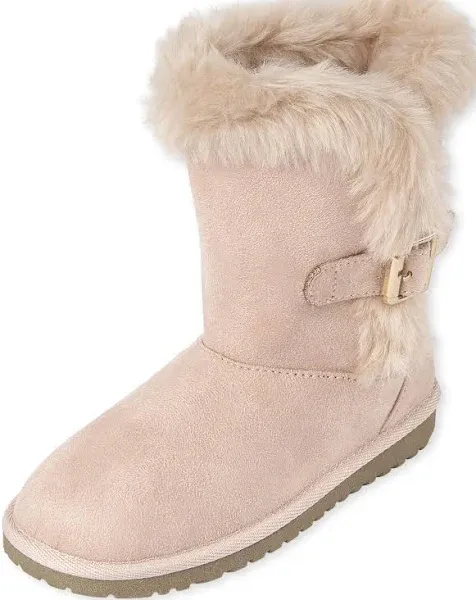 The Children's Place Girls' Warm Lightweight Faux Suede Boots