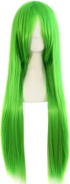 MapofBeauty 40" 100cm Anime Costume Long Straight Cosplay Wig Party Wig (Fluorescent Green)