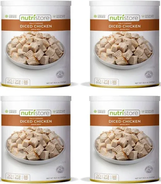 Nutristore Freeze Dried Diced Chicken  Survival Bulk Food Supply