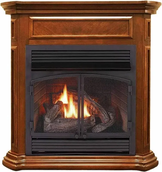 Duluth Forge Dual Fuel Ventless Gas Fireplace with Mantel