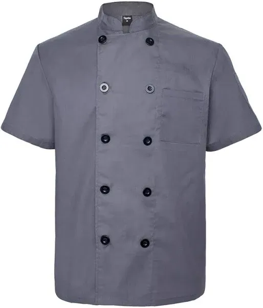 Toptie Unisex Short Sleeve Chef Coat Jacket