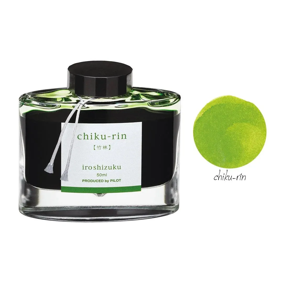 Pilot Iroshizuku Fountain Pen Ink - 50 ml Bottle - Chiku-rin Bamboo Forest (Yellow Green) (japan import)