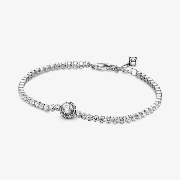 Pandora Sterling Silver Sparkling Halo Tennis Bracelet