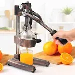 Zulay Kitchen Cast-Iron & Stainless Steel Orange Juicer - Heavy-Duty, Metal Lemon Squeezer - Premium Quality Manual Citrus Juicer - Manual Citrus Press & Orange Squeezer - Lime Squeezer (Copper)