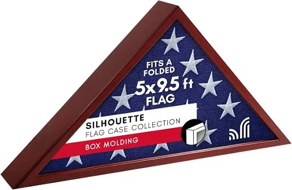 Large Flag Display Case for Burial Flag - Fits Folded 5 X 9.5&#039; Flag - Military F